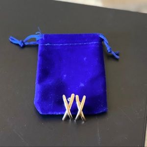 14ct gold crisscross earrings